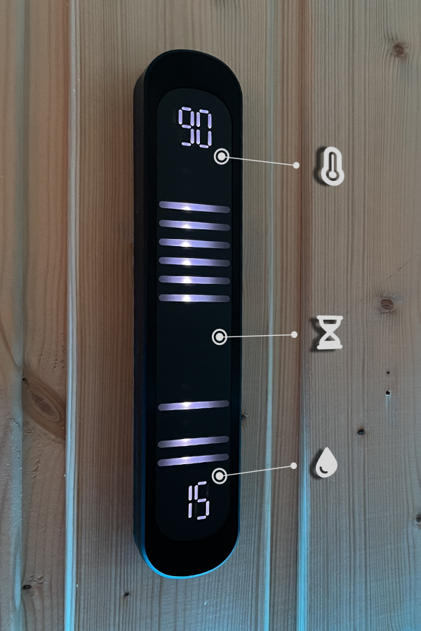 Hittebestendige Sauna Thermometer Van Sparrenhout - Digitaal Met Hygrometer, Explosieveilig Ontwerp Voor Sauna En Badkamer
