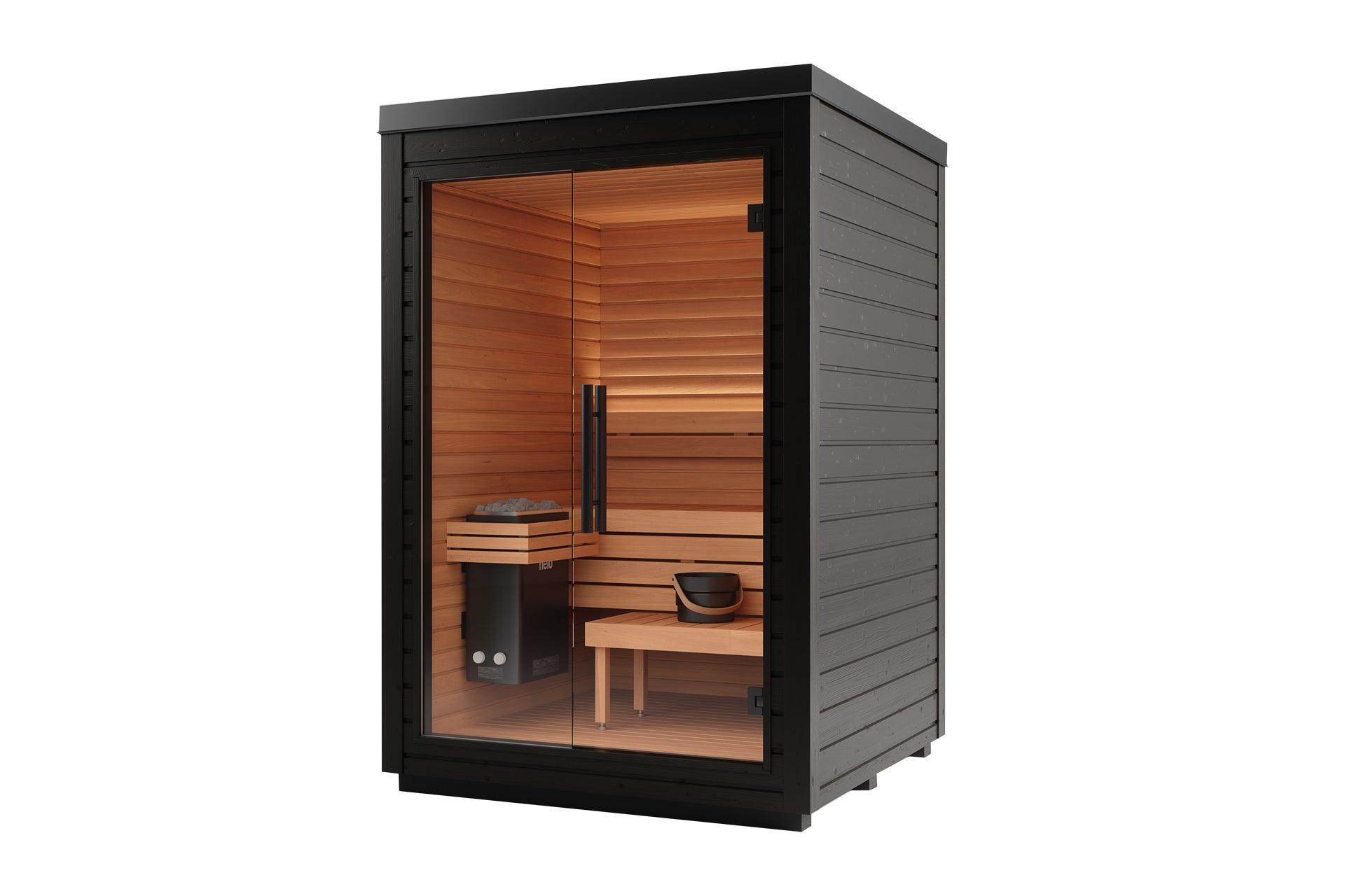 Auroom mira black buitensauna met kachel