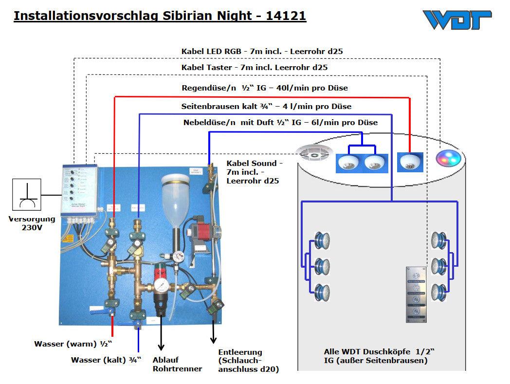 WDT Sibirian Night Rain Shower SED4 Bedienfeld