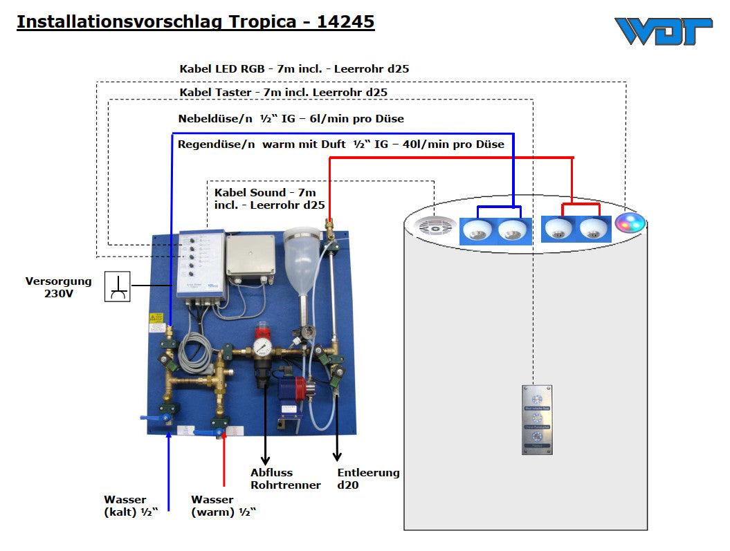 WDT Tropica Regendusche SED6 Bedienfeld