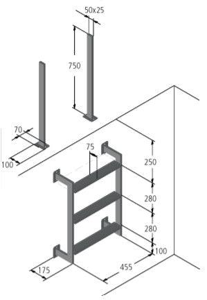 Schwimmbadtreppe Modell 12.3 (2, 3, 4 oder 5 Stufen)