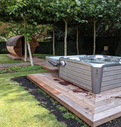 Barrelsauna met skylight en hot springs envoy spa