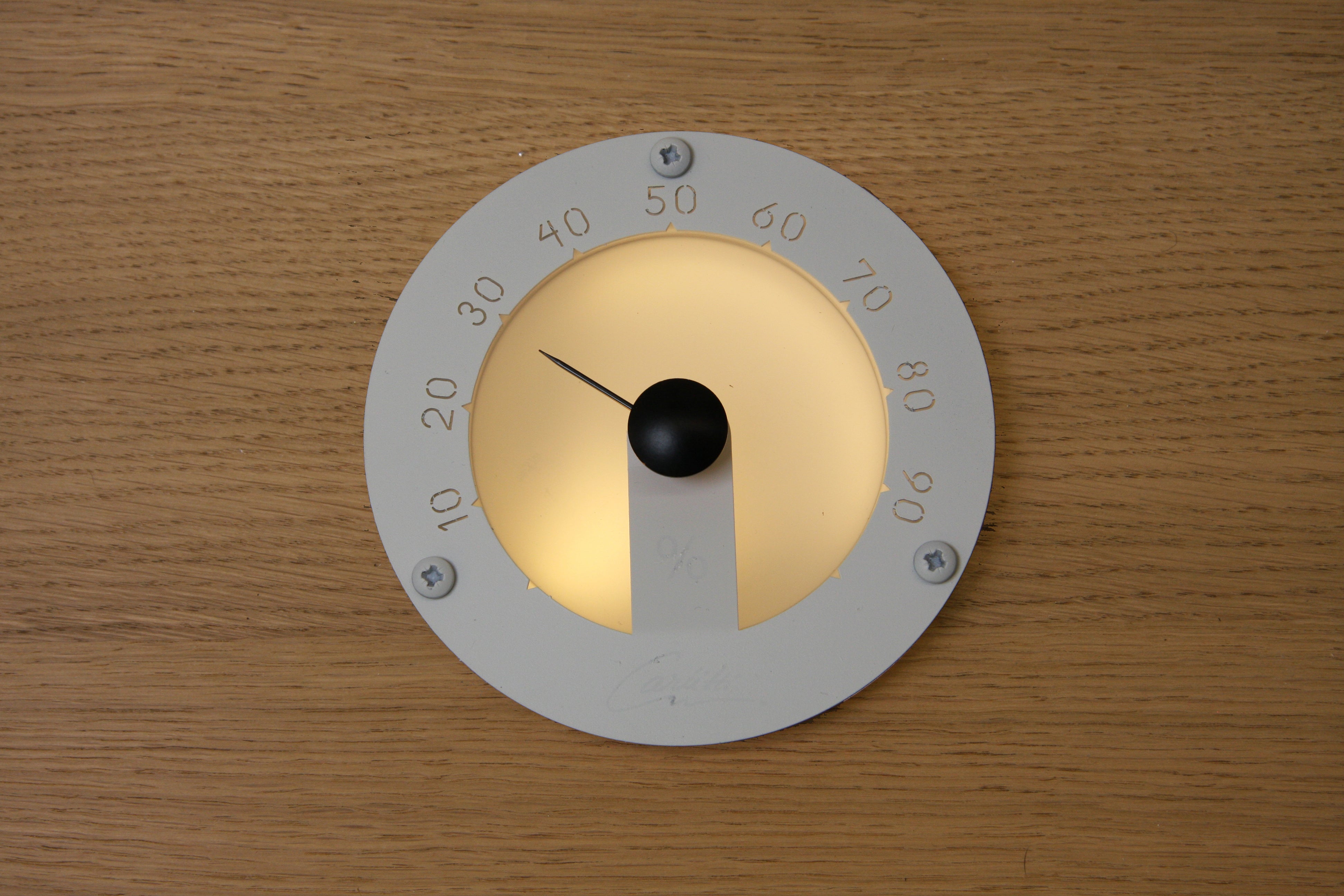 Cariitti Sauna Hygrometer Rond LED armatuur in Zwart, Wit of RVS