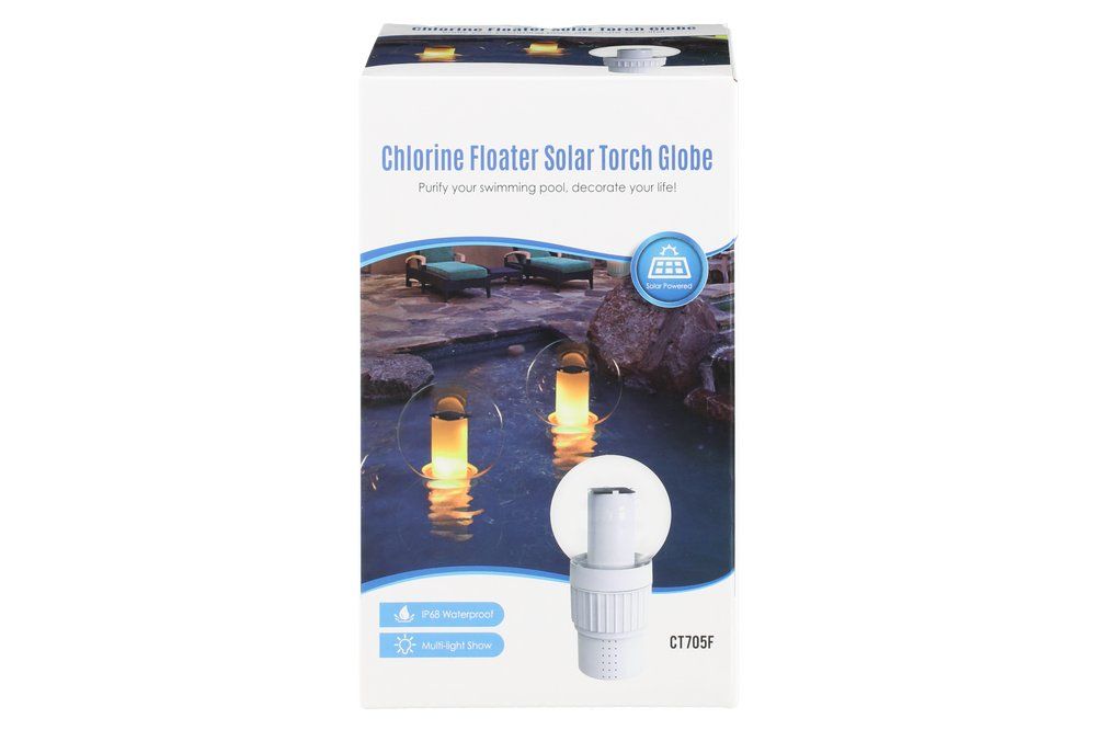 Chloordrijver met WarmWit (flame) lamp op zonnecel