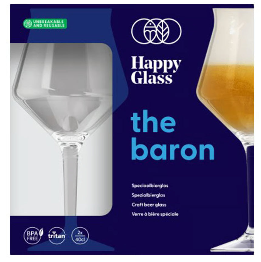 Kunststof wijnglas op voet The Baron. Gemaakt van Copolyester Tritan (BPA vrij). (set van 2)