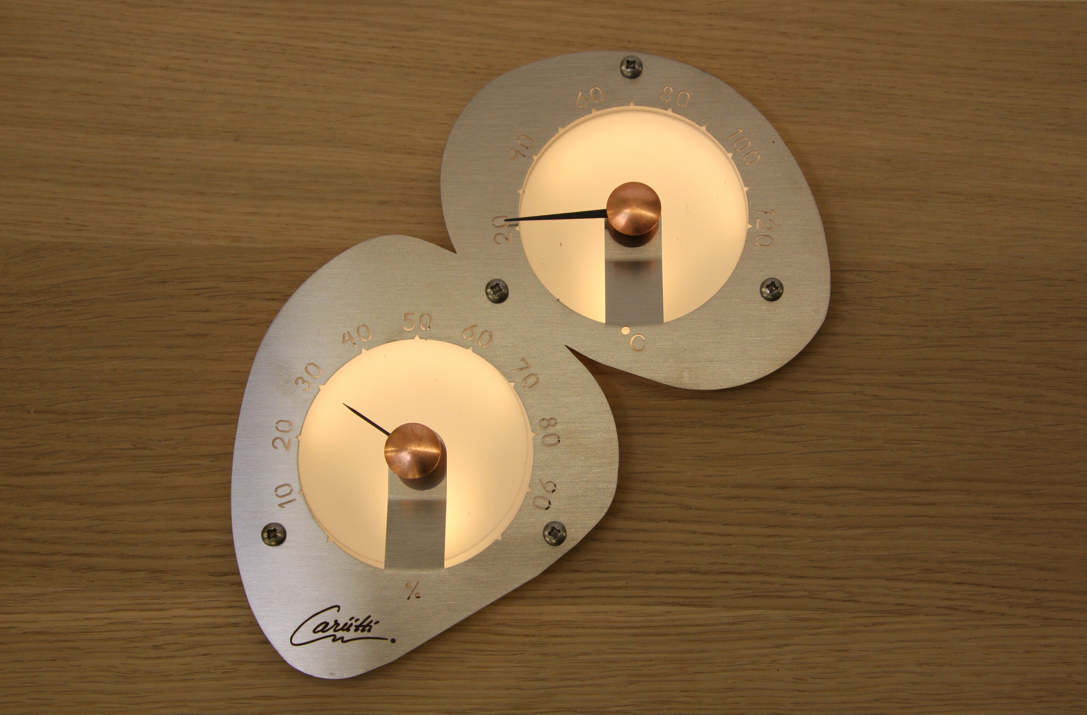 Cariitti Sauna Thermometer/Hygrometer LED armatuur in Zwart, Wit of RVS