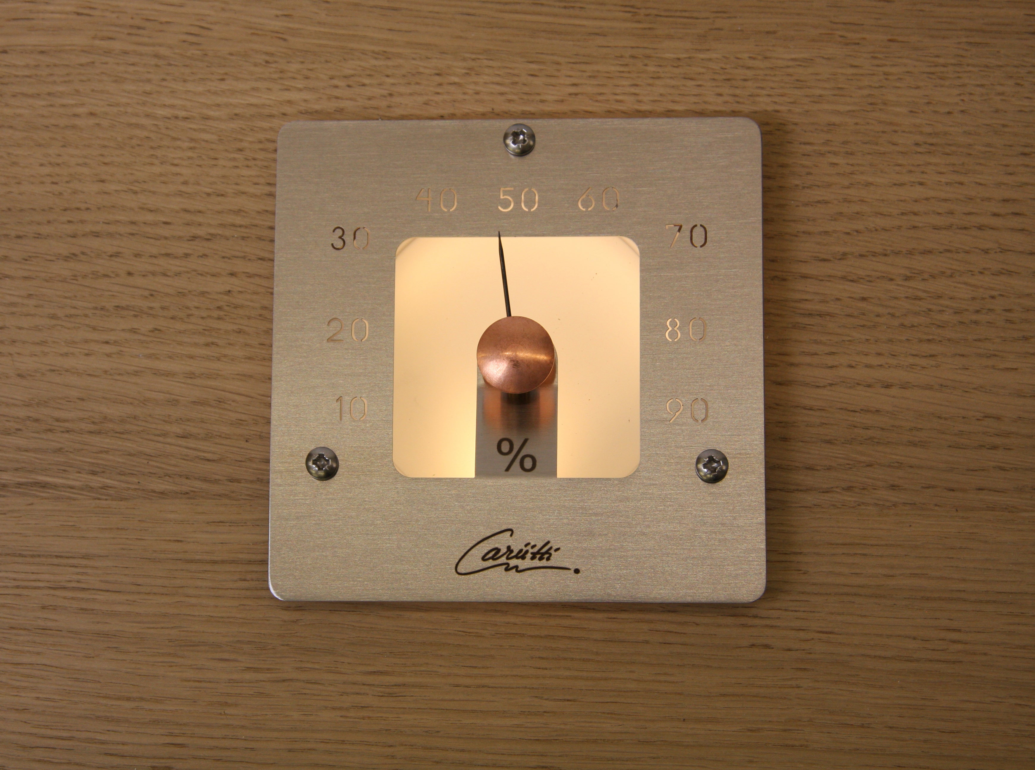 Cariitti Sauna Hygrometer Vierkant LED armatuur in Zwart, Wit of RVS