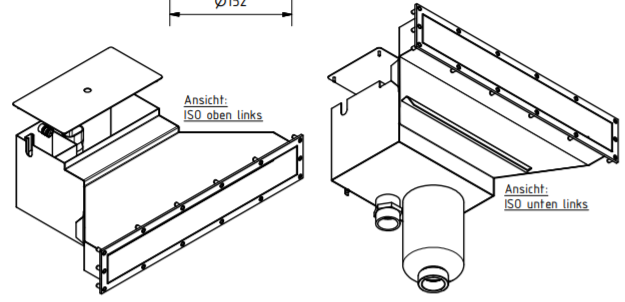 Skimmer Design B600 SLIM RVS voor betonbaden, Hoge waterstand